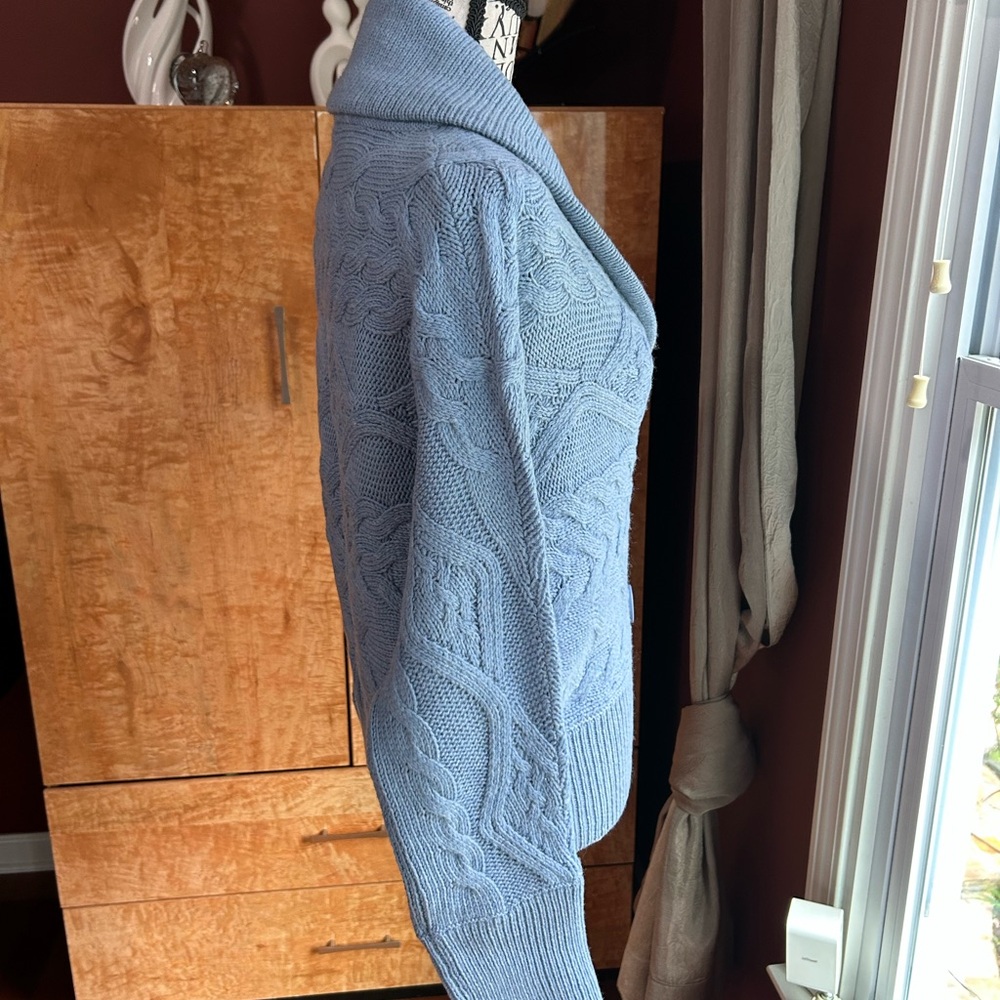 Source Unknown Light Blue Cable Knit Cardigan - image 3